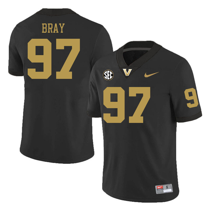 Vanderbilt Commodores #97 Hayden Bray College Football Jerseys 2024 Uniforms Stitched-Black